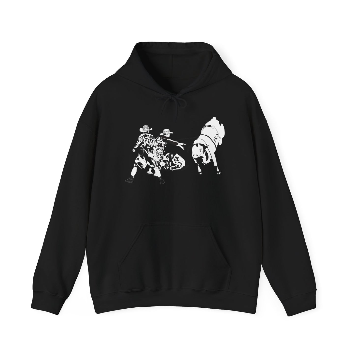 Unisex Hoodie - Clowns and Bull - BW