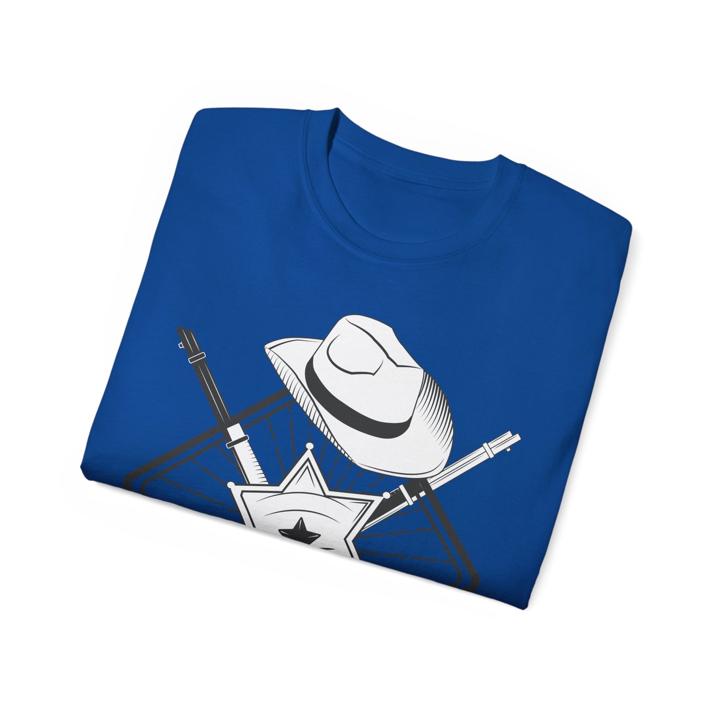 Unisex Ultra Cotton Tee - Vintage Cowboy w Rifles and Hat