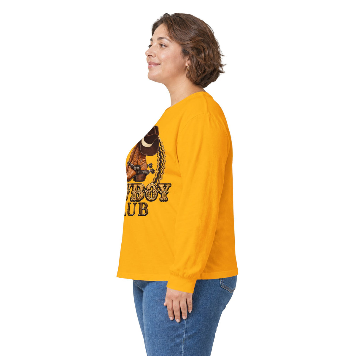 Unisex Ultra Cotton Long Sleeve Tee - Cowboys - Cowboy Club - Color - 3D Transparent