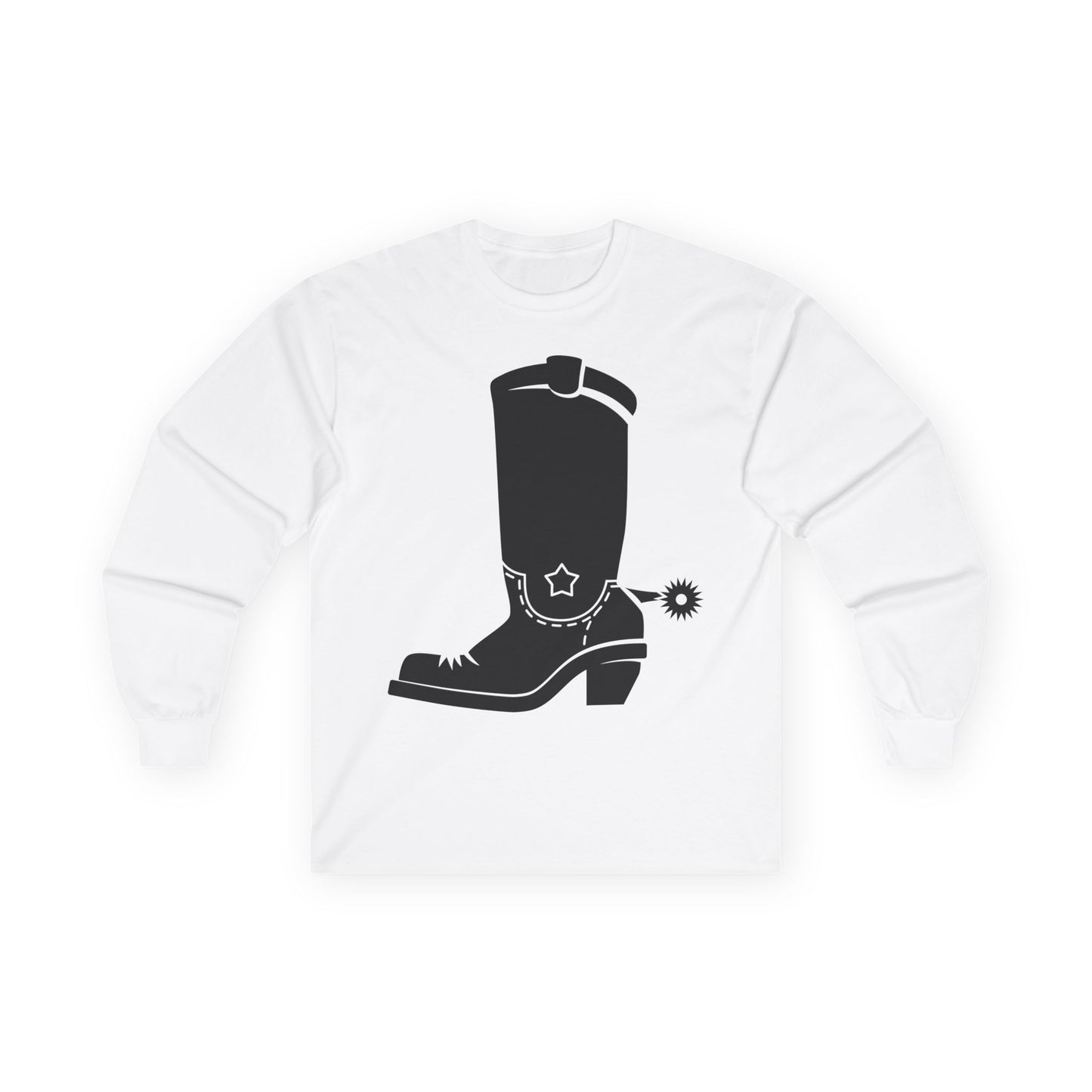 Unisex Ultra Cotton Long Sleeve Tee - Western Boot with Spur X 300