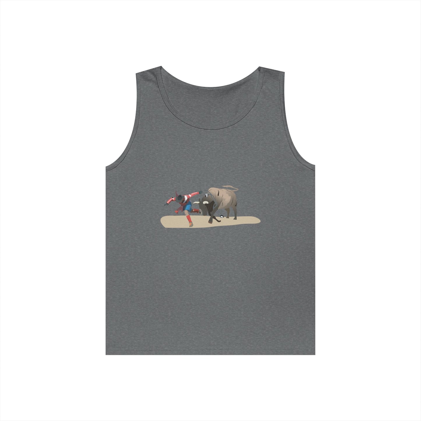 Unisex Heavy Cotton Tank Top - Rodeo - Bull and Clown