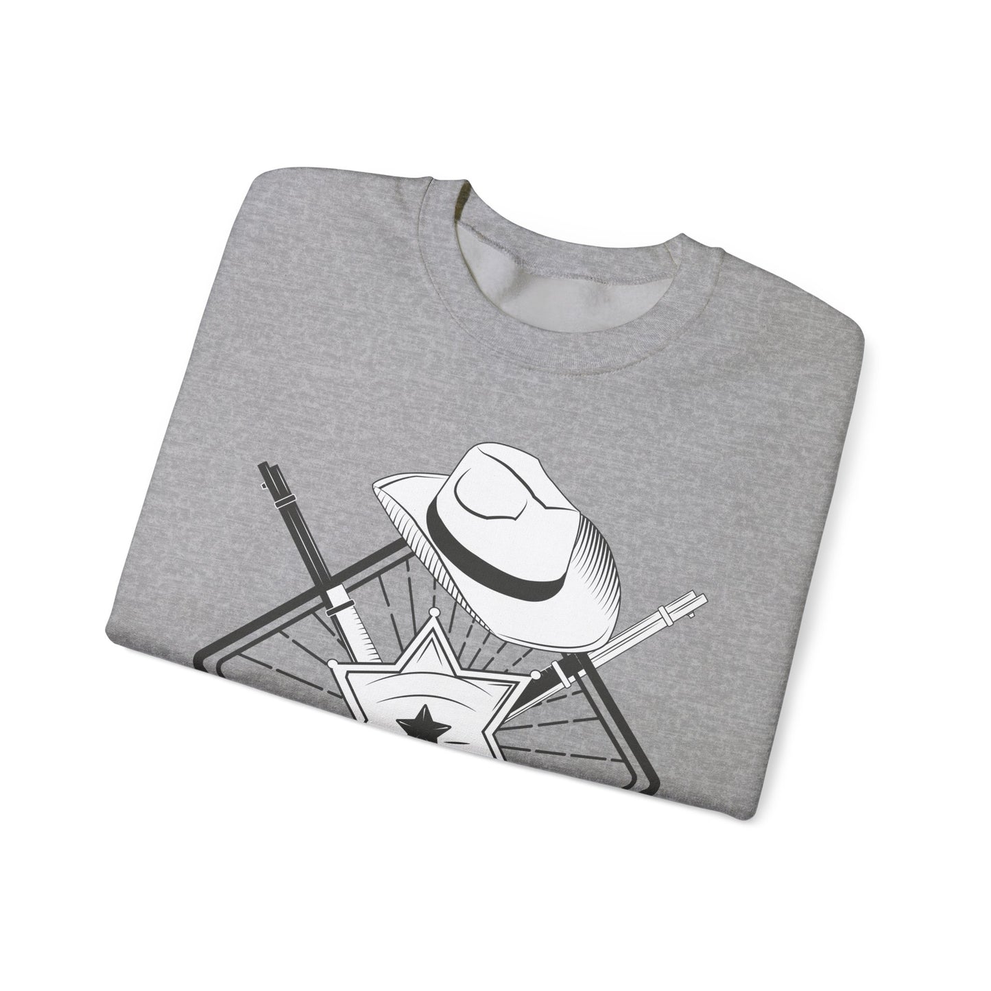 Crewneck Sweatshirt - Vintage Cowboy w Rifles and Hat
