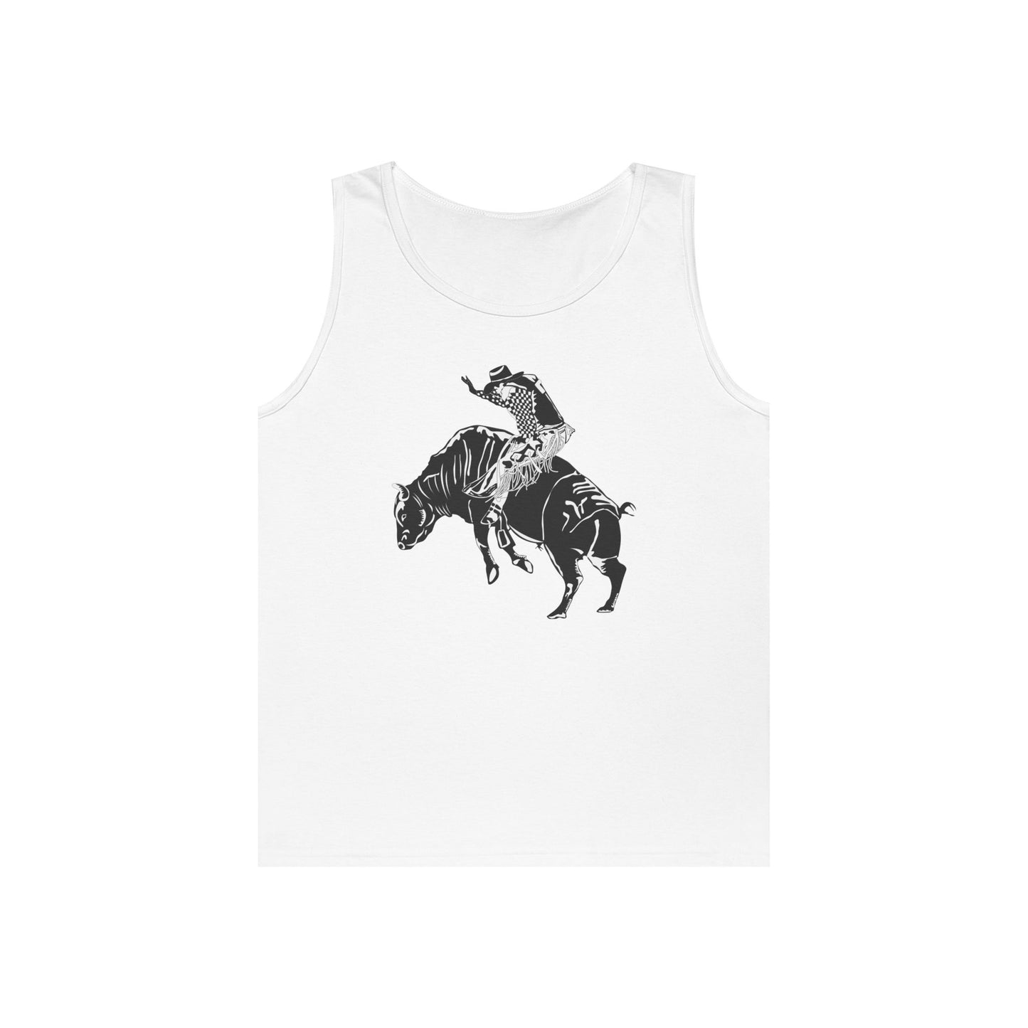Unisex Heavy Cotton Tank Top - Cowboy - Bull Rider - BW