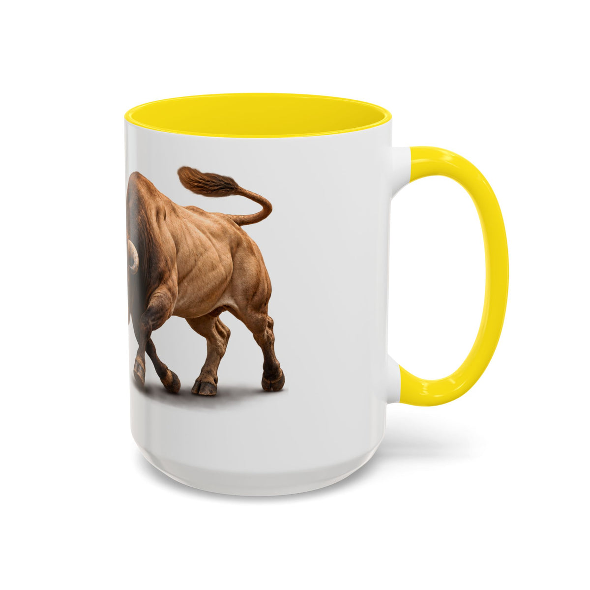 Accent Coffee Mug (11, 15oz) - Rodeo - Bull and Clown - 3D