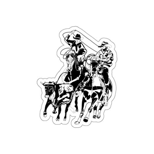 Die-cut stickers - California Rodeo - Salinas Team Roping - BW