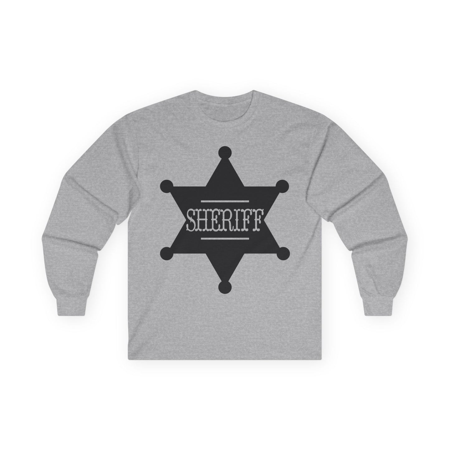 Unisex Ultra Cotton Long Sleeve Tee - Sheriff Badge w Txt Sheriff X 300
