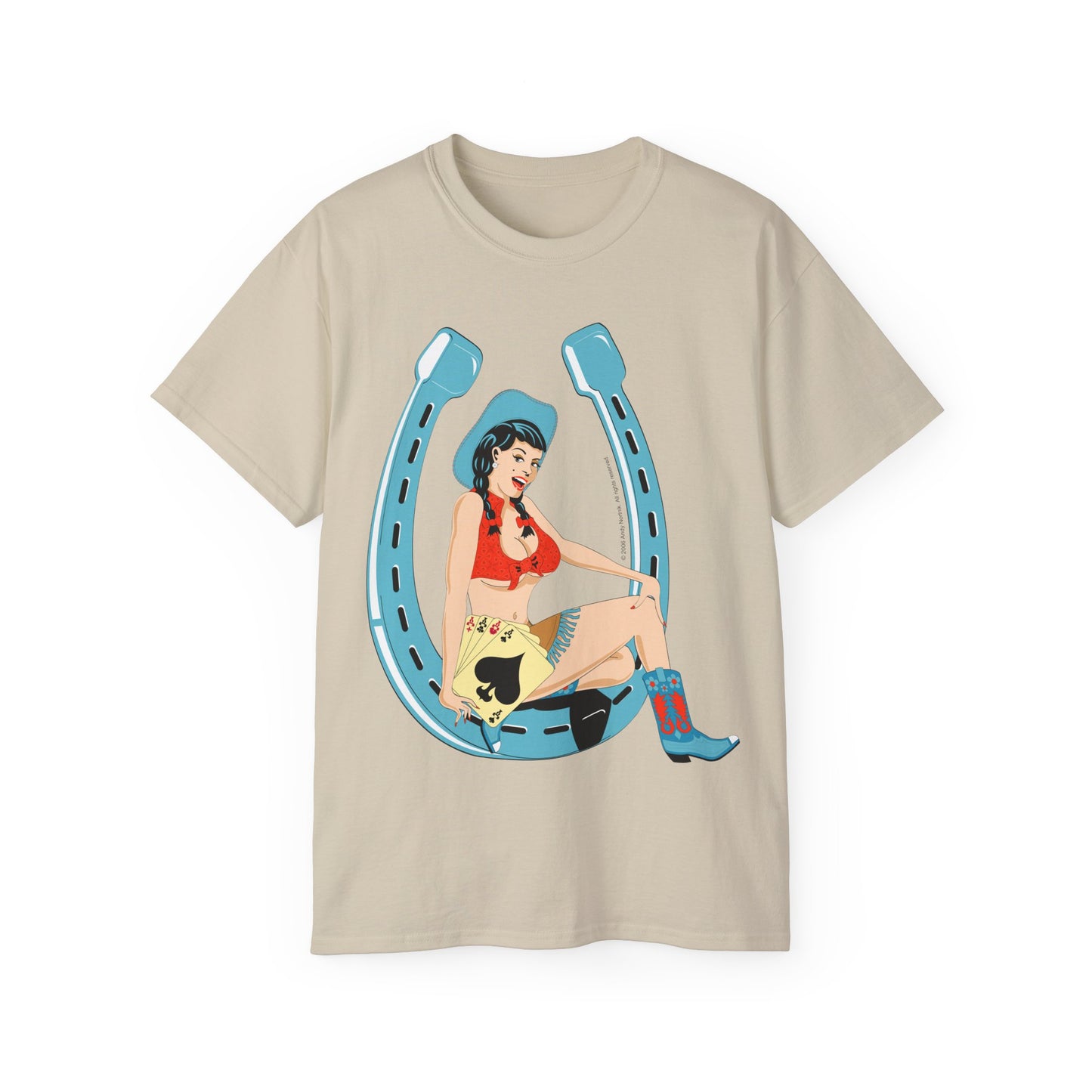 Unisex Ultra Cotton Tee - Sexy Cowgirl Luck - Lady Luck