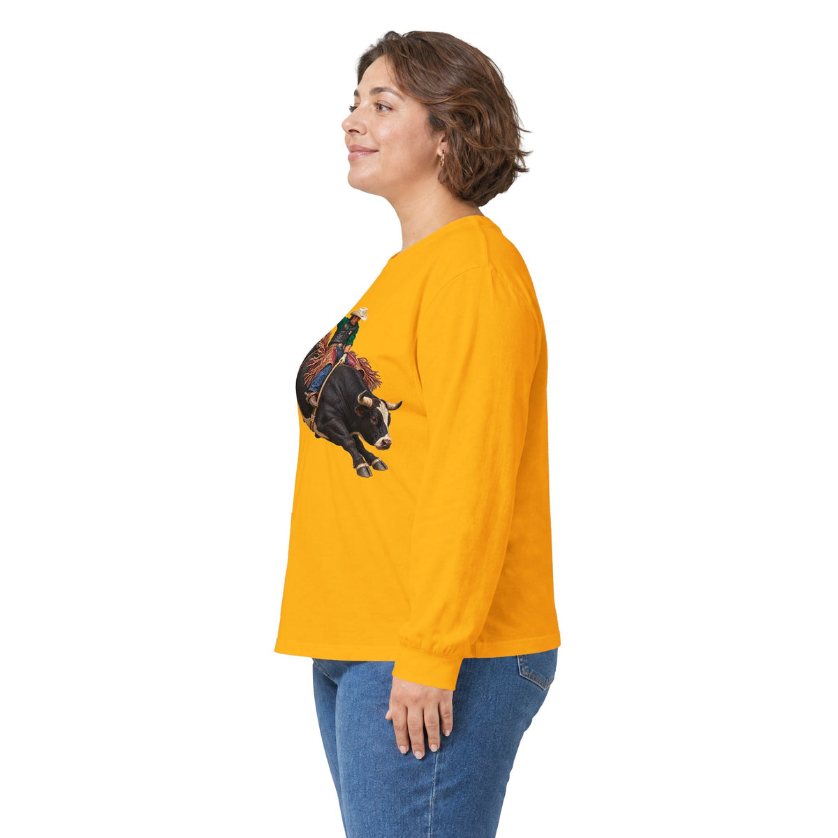 Unisex Ultra Cotton Long Sleeve Tee - Cowboys - Bull Rider - Latino - without Text - 3D Transparent