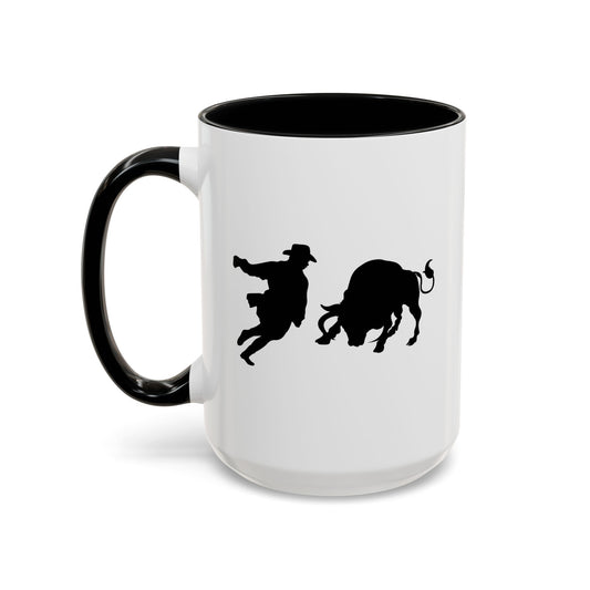 Accent Coffee Mug (11, 15oz) - Clown and Bull - Silhouette