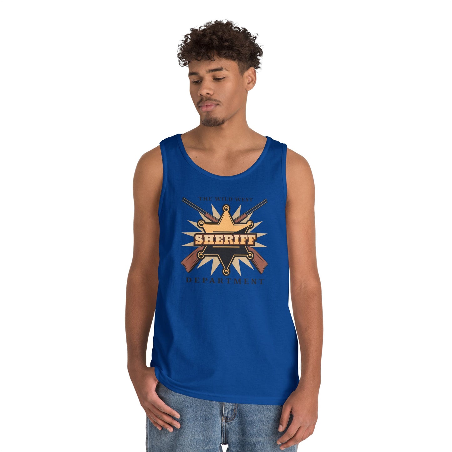 Unisex Heavy Cotton Tank Top - Western Cowboy - The Wild West - Sheriff Department