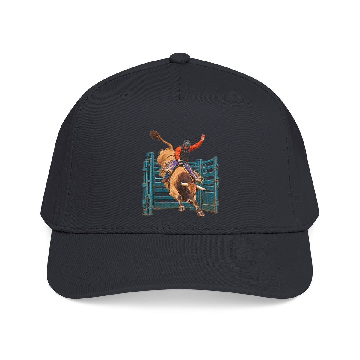 Mid Profile Baseball Cap — Cowboys - Bull Rider - Out of the Chute - without Text - 3D Transparent
