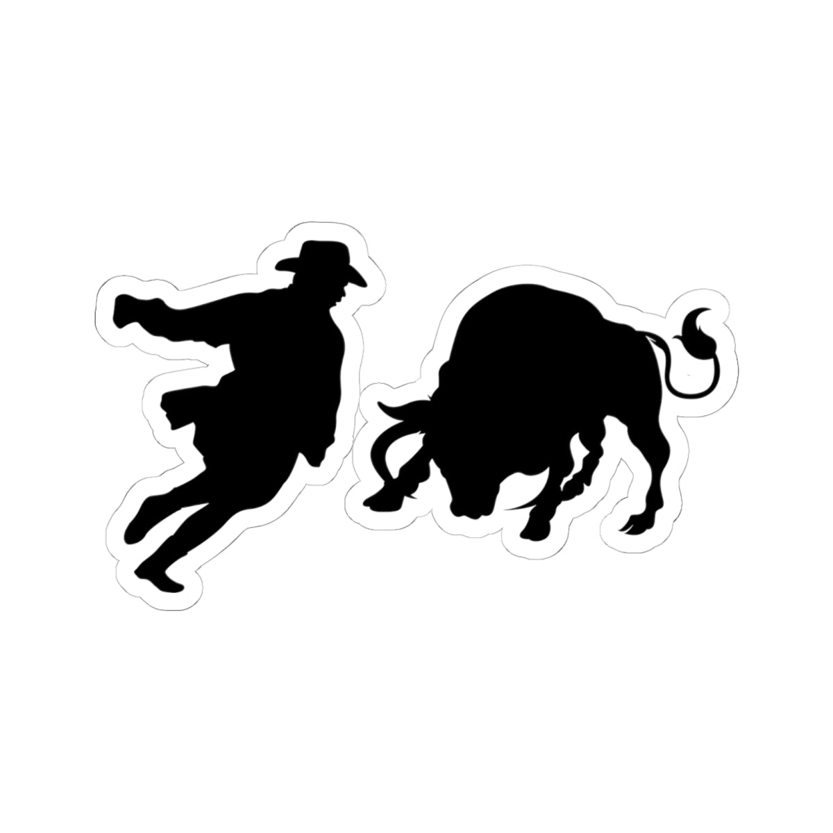 Kiss-Cut Stickers - Clown and Bull - Silhouette