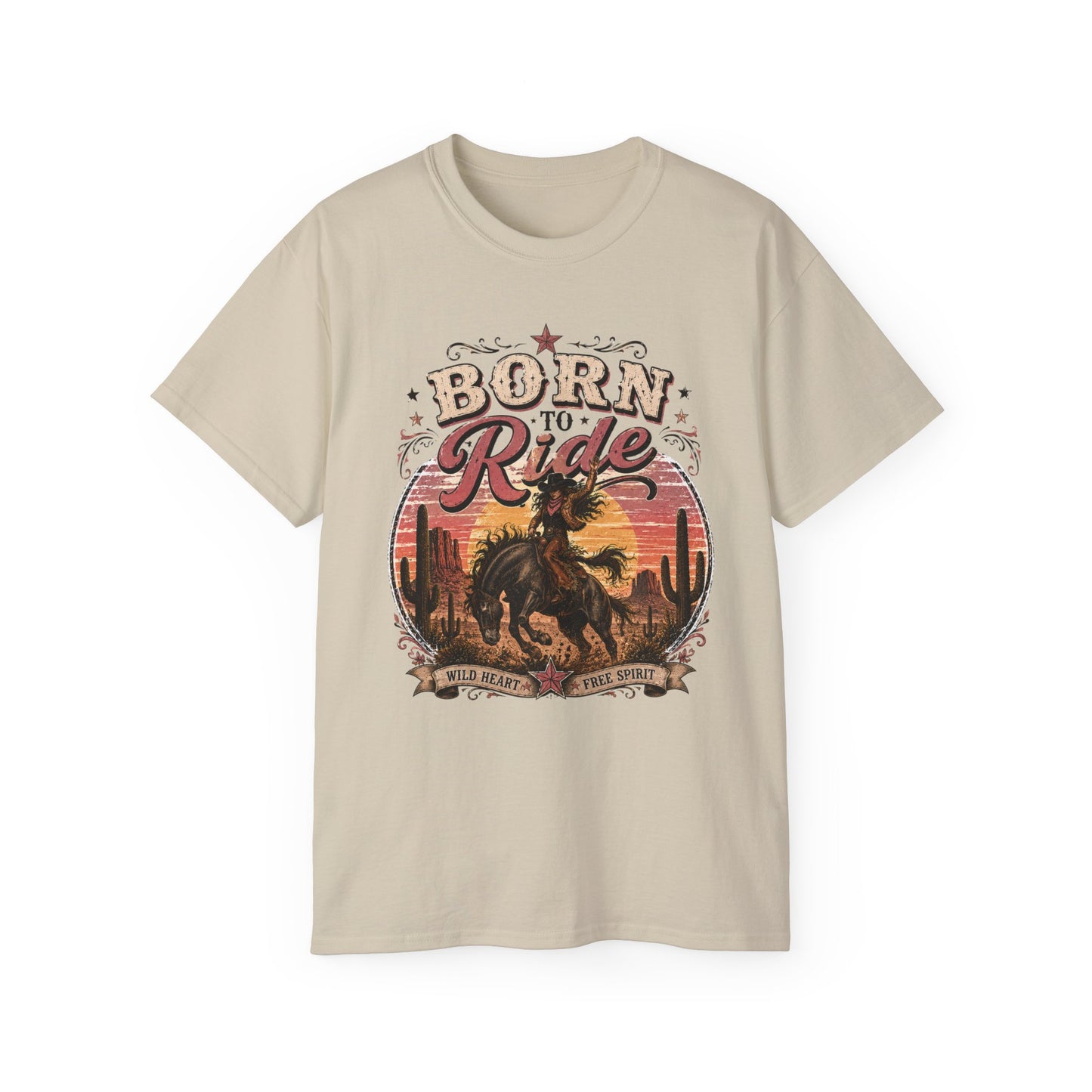 T-Shirt - Born to ride in the wild west