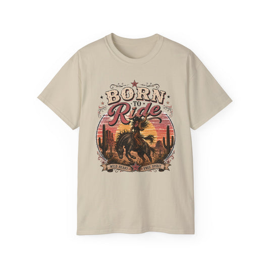 T-Shirt - Born to ride in the wild west