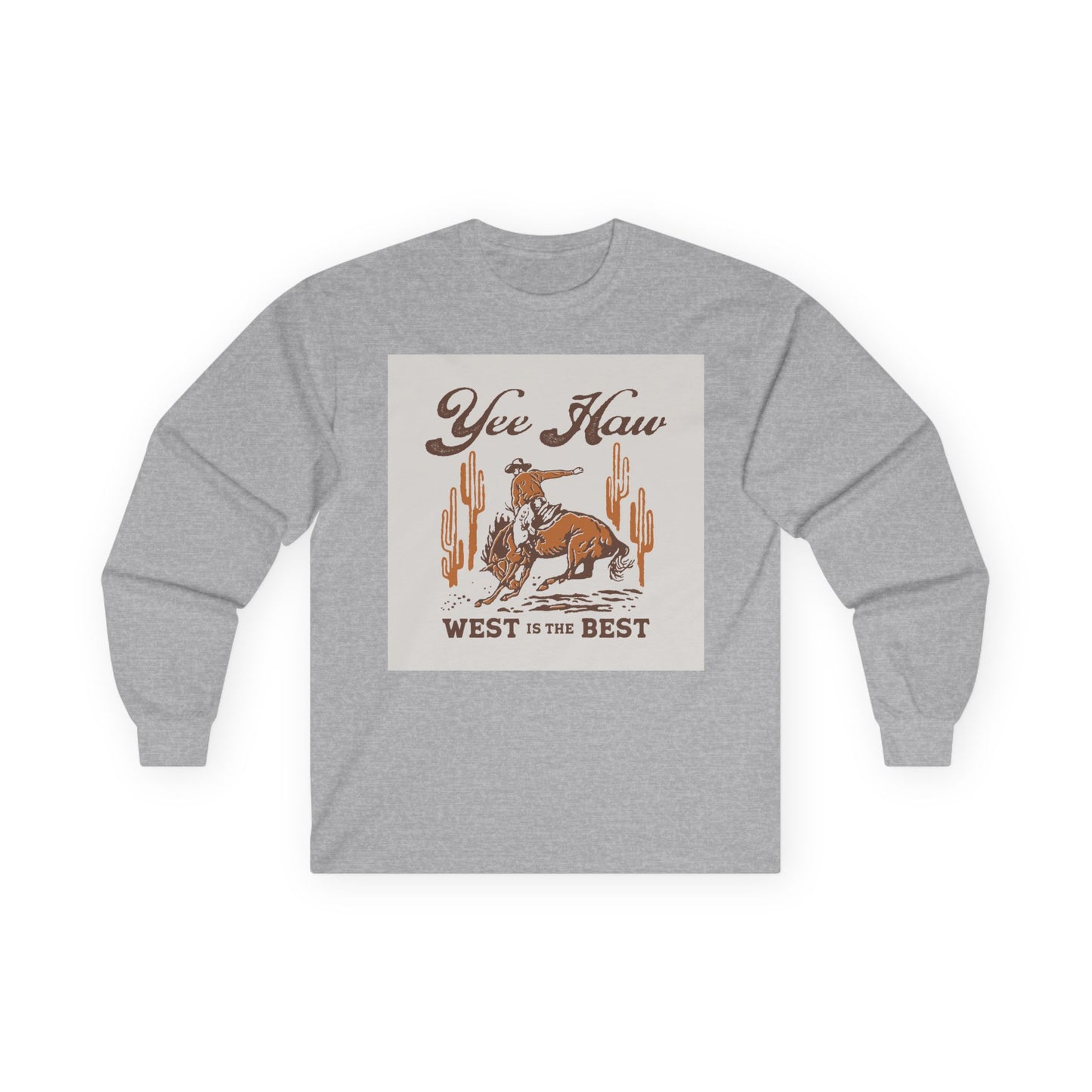 Unisex Ultra Cotton Long Sleeve Tee - Wild West Cowboy - Yee Haw