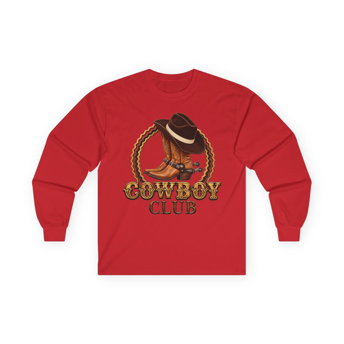 Unisex Ultra Cotton Long Sleeve Tee - Cowboys - Cowboy Club - Color - 3D Transparent