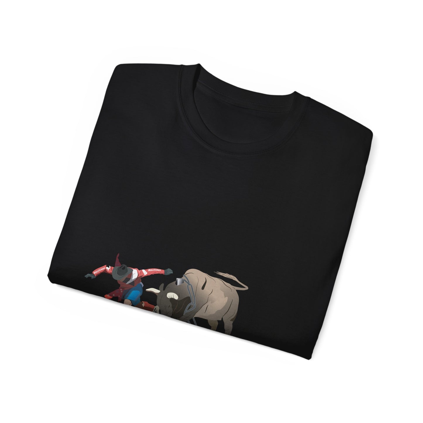 Unisex Ultra Cotton Tee - Rodeo - Bull and Clown