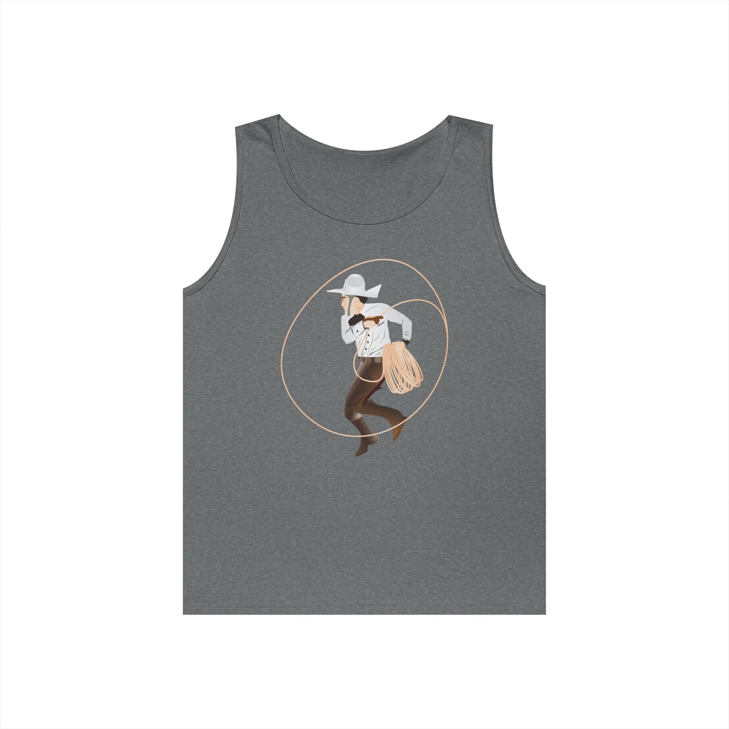 Unisex Heavy Cotton Tank Top - Rodeo - Mexican Cowboy - Lariat
