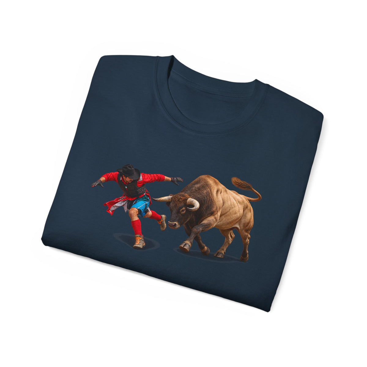 Unisex Ultra Cotton Tee - Rodeo - Bull and Clown - 3D