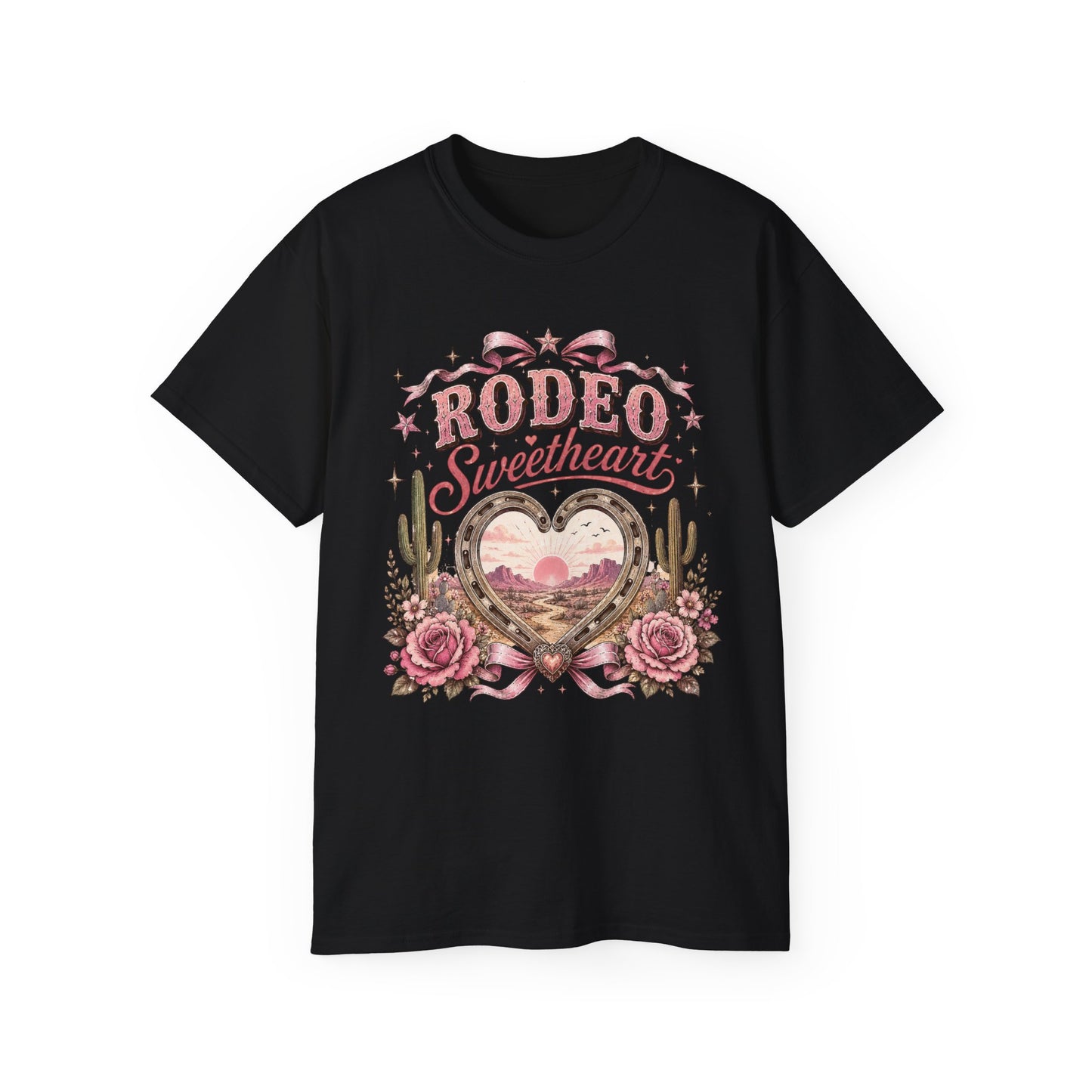 T-Shirt - Rodeo sweetheart with floral details