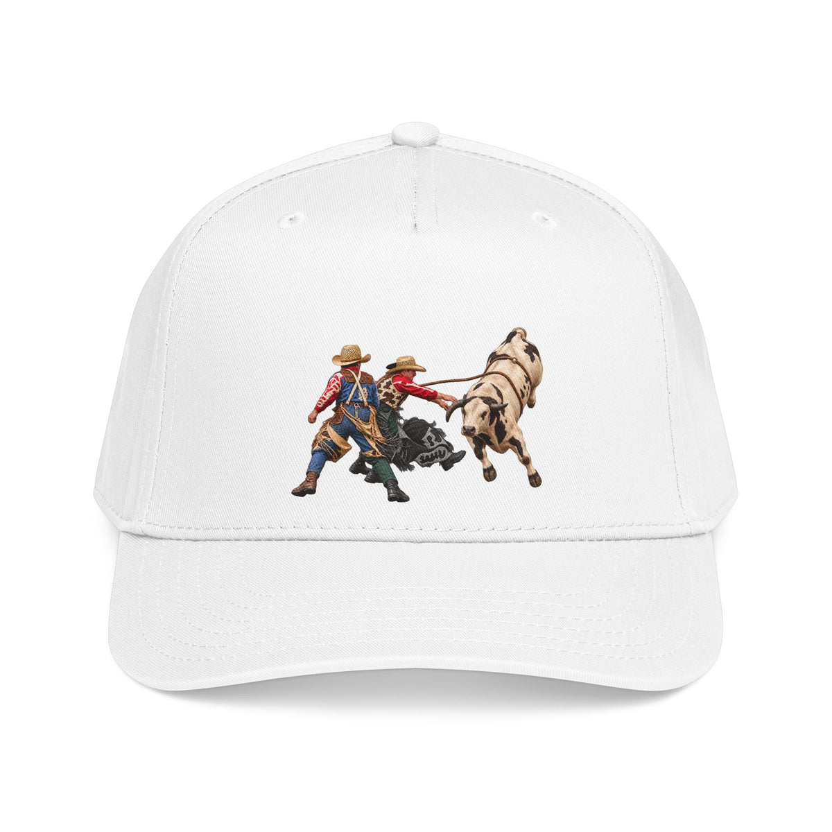 Mid Profile Baseball Cap — Cowboys - Clowns and Bull - without Text - 3D Transparent