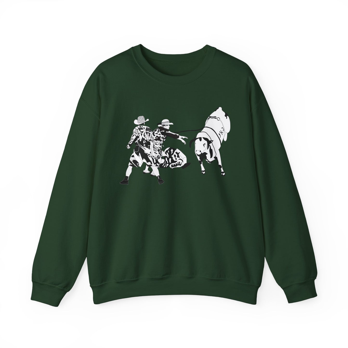 Crewneck Sweatshirt - Clowns and Bull - BW