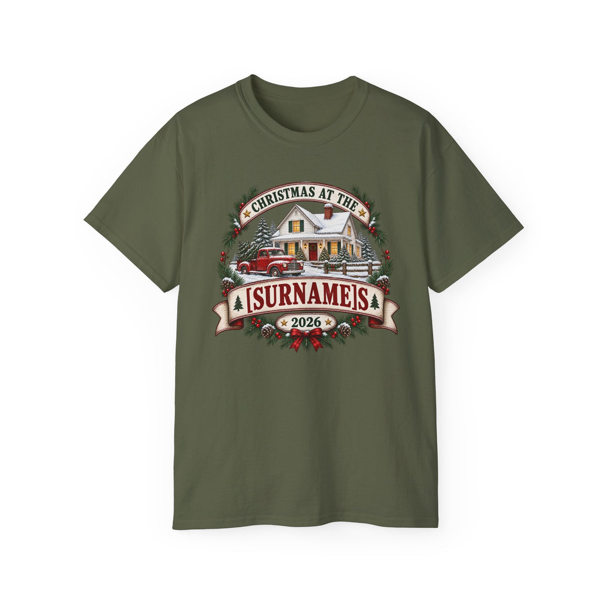 Unisex Ultra Cotton Tee - Vintage farmhouse Christmas 2026 - Free Customization