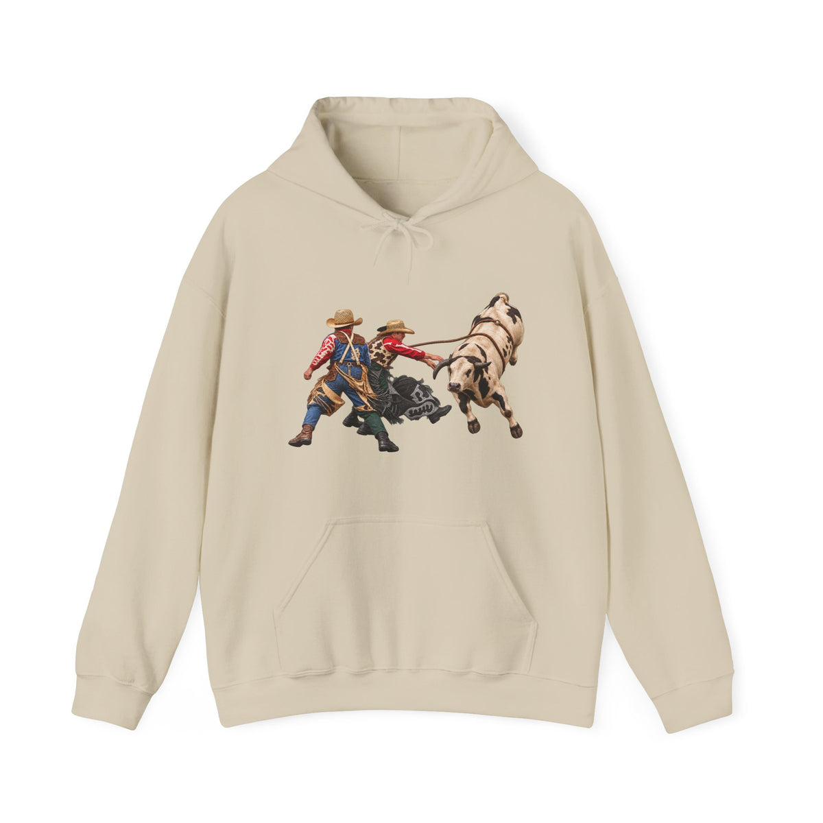 Hoodie — Cowboys - Clowns and Bull - without Text - 3D Transparent
