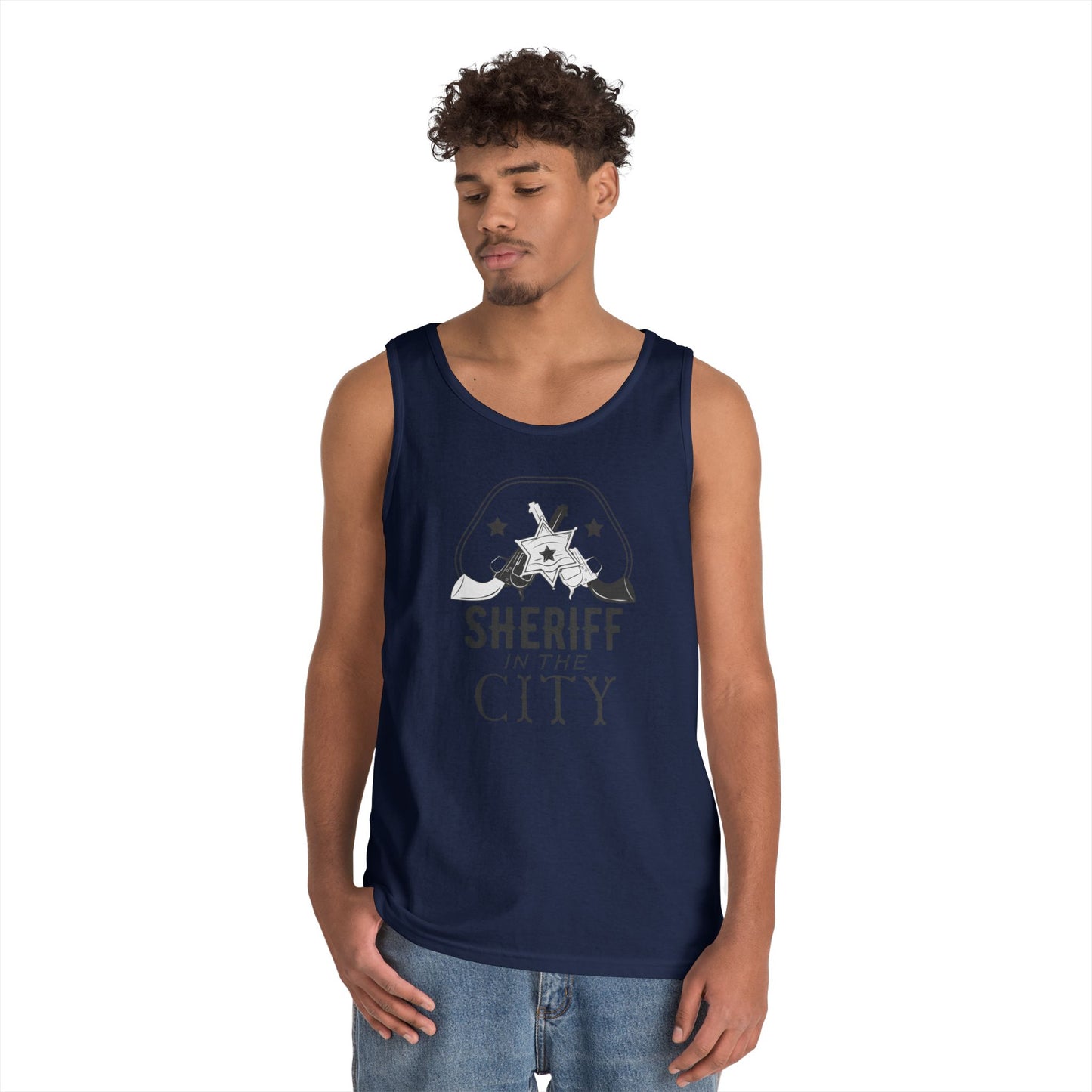 Unisex Heavy Cotton Tank Top - Sheriff in the City