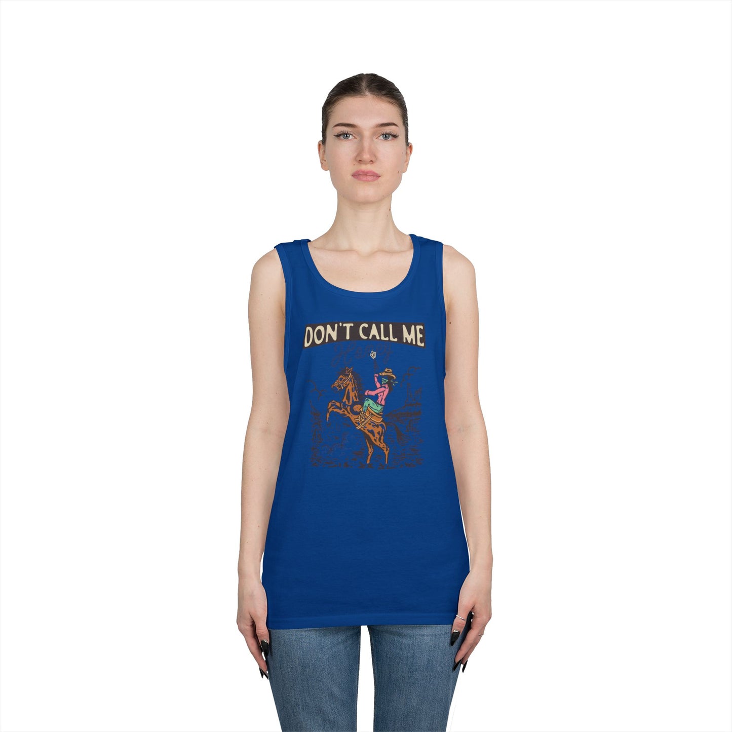Unisex Heavy Cotton Tank Top - Cowgirl Rodeo Western - Dont Call Me Honey