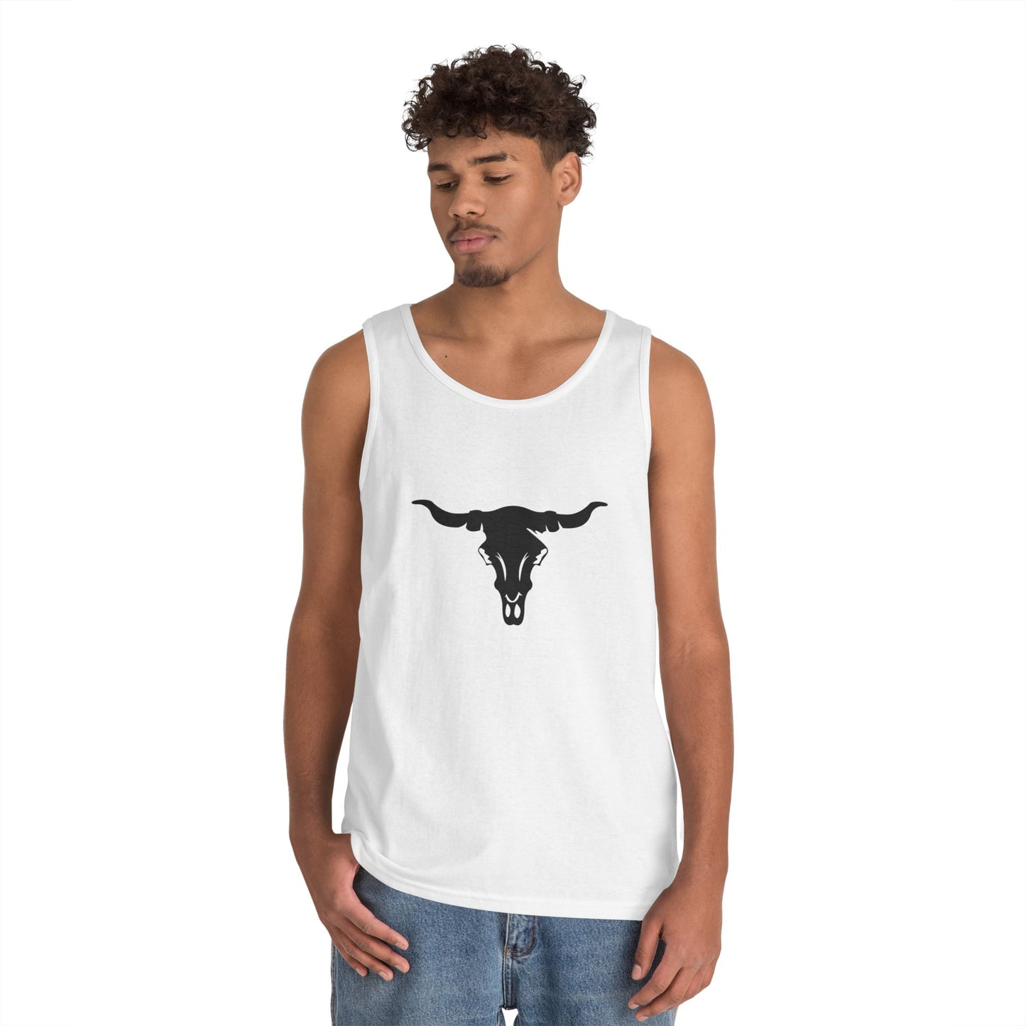 Unisex Heavy Cotton Tank Top - Cattle Skull X 300