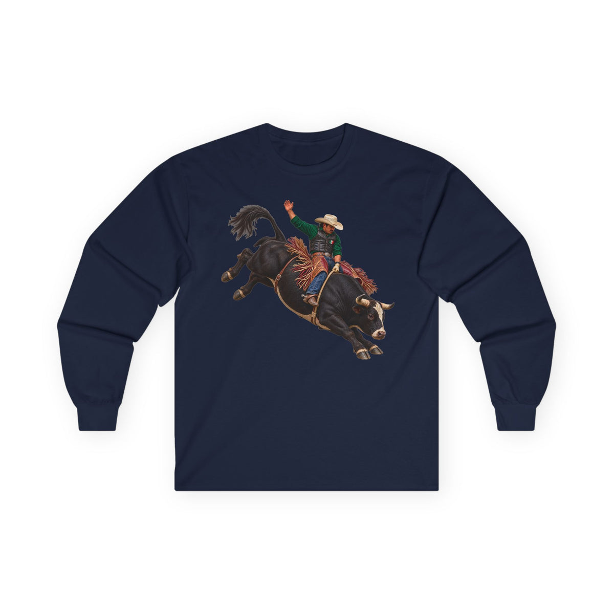 Unisex Ultra Cotton Long Sleeve Tee - Cowboys - Bull Rider - Latino - without Text - 3D Transparent