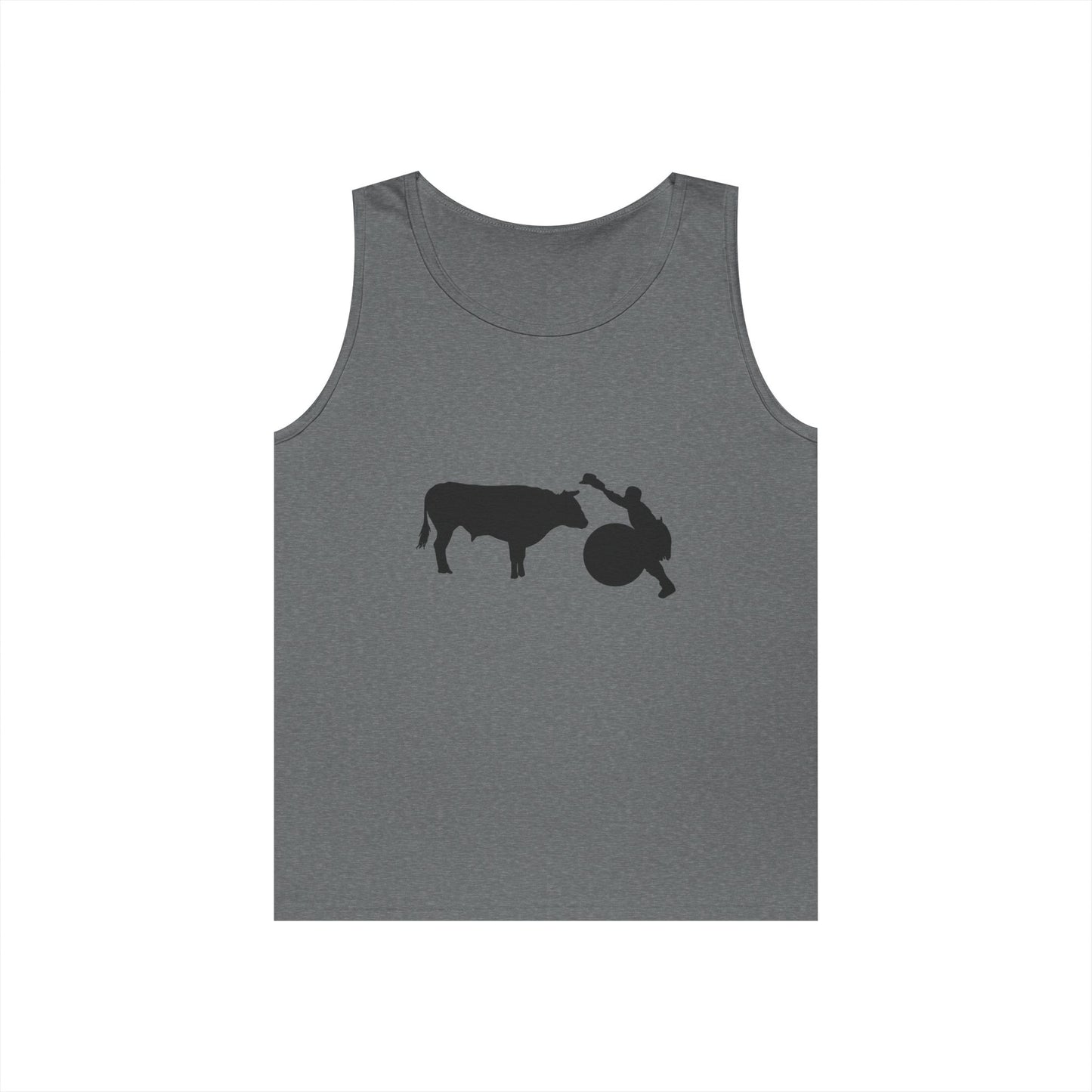 Unisex Heavy Cotton Tank Top - Clown and Bull - Silhouette - V2