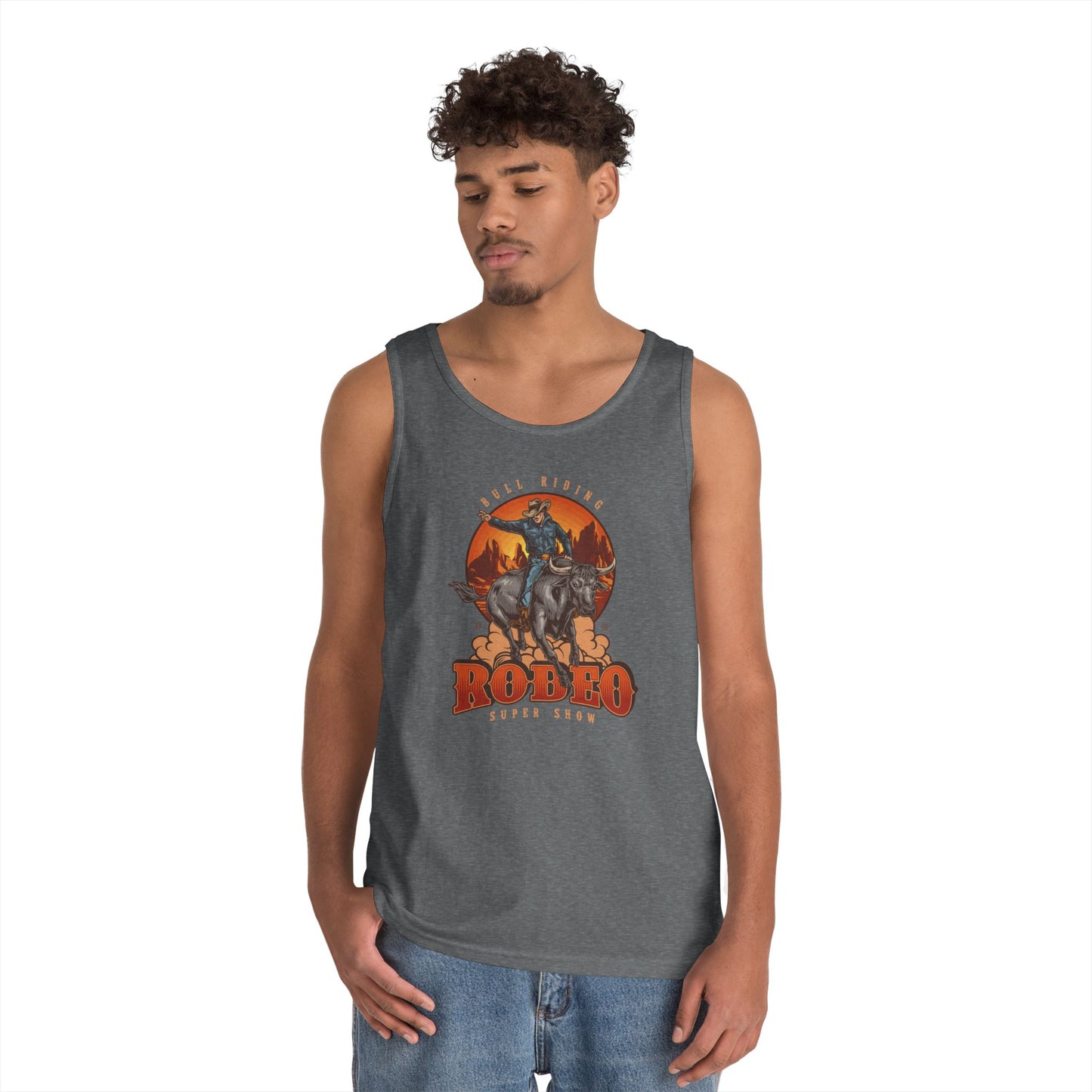 Unisex Heavy Cotton Tank Top - Bull Riding - Rodeo Super Show
