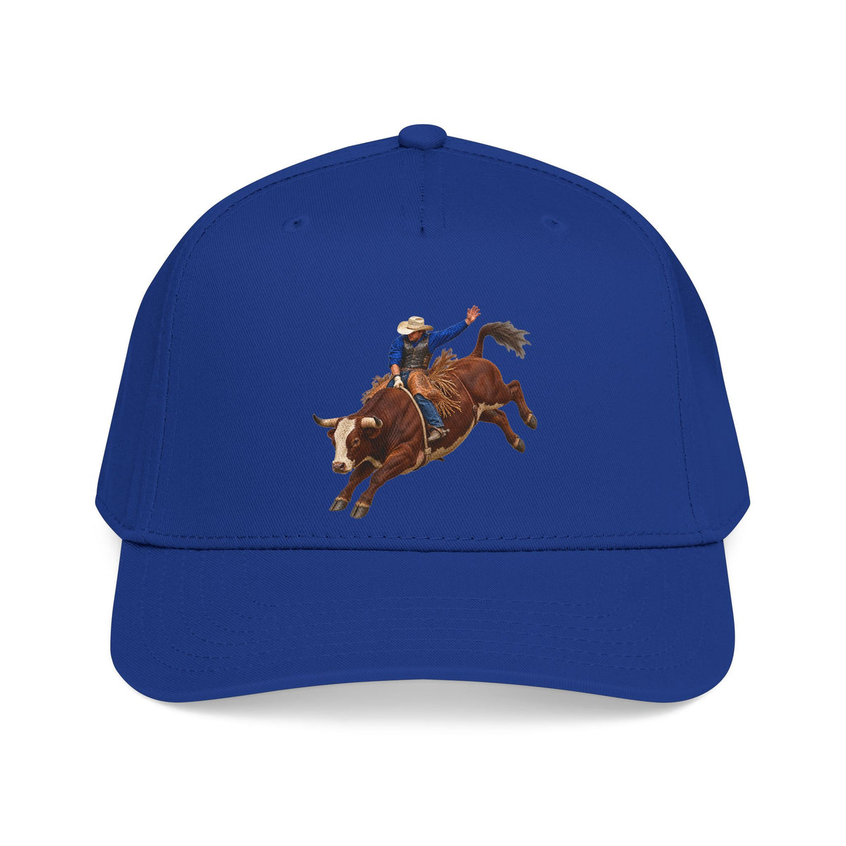 Mid Profile Baseball Cap — Cowboys - Bull Rider - Mid Ride - without Text - 3D Transparent
