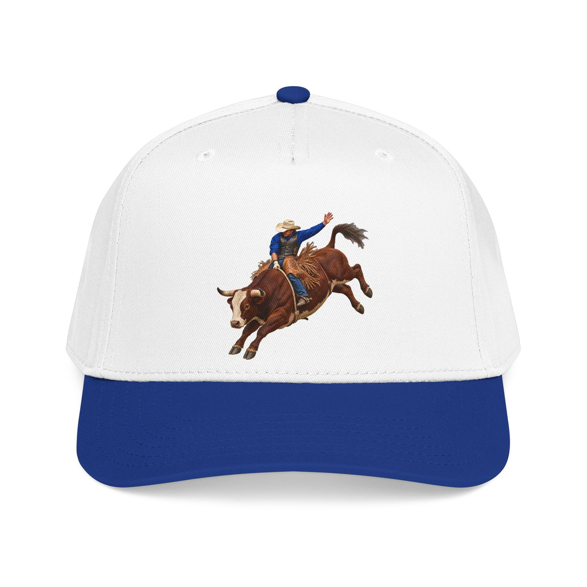 Mid Profile Baseball Cap — Cowboys - Bull Rider - Mid Ride - without Text - 3D Transparent