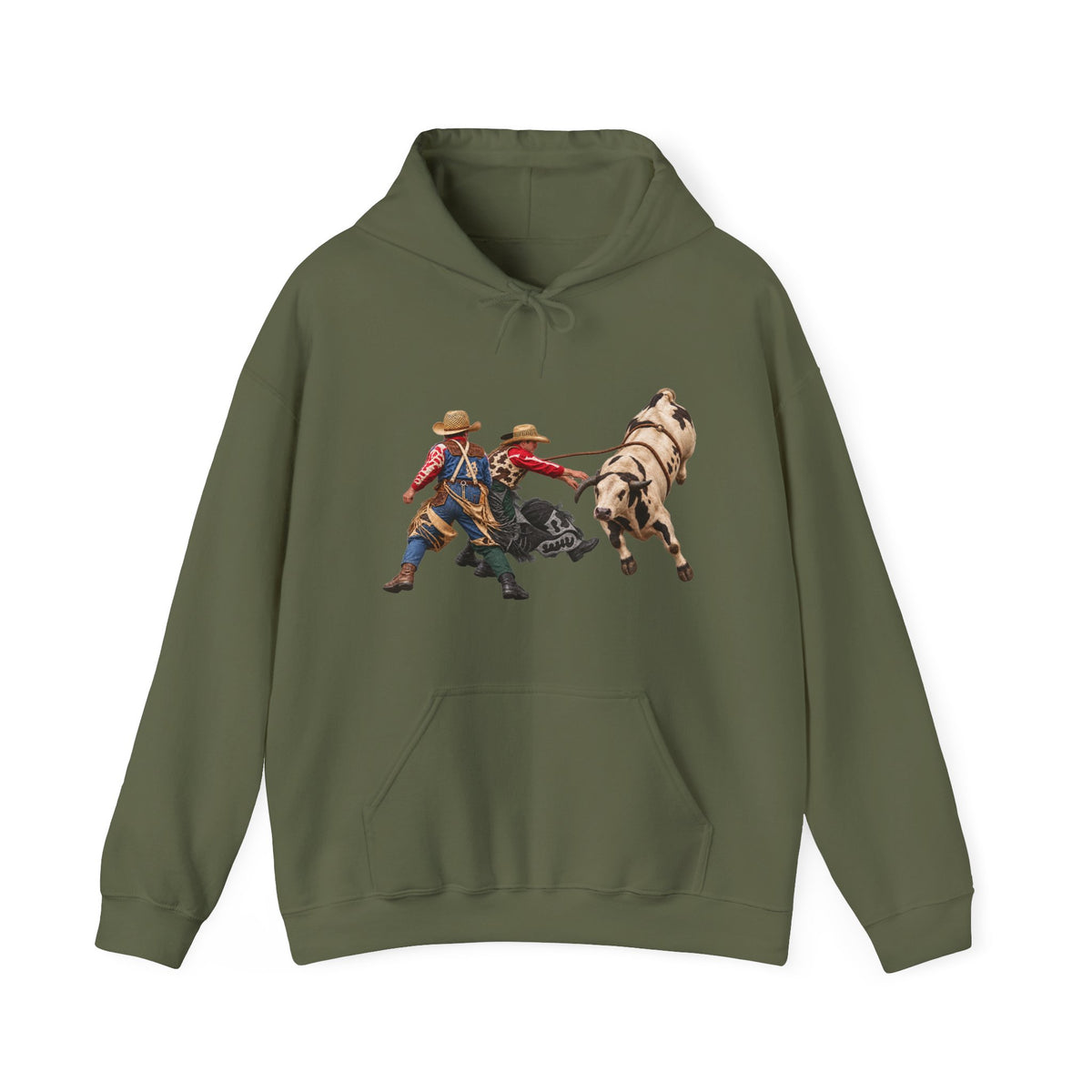 Hoodie — Cowboys - Clowns and Bull - without Text - 3D Transparent