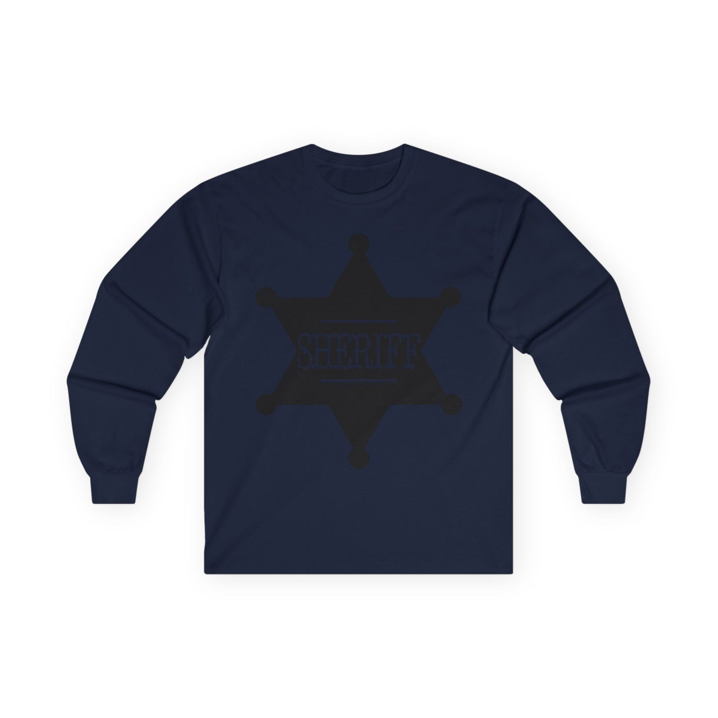 Unisex Ultra Cotton Long Sleeve Tee - Sheriff Badge w Txt Sheriff X 300