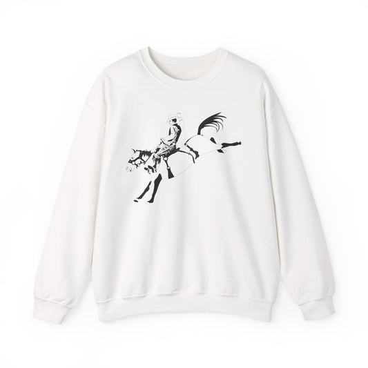 Crewneck Sweatshirt - Cowboy - Bronco Buster - BW