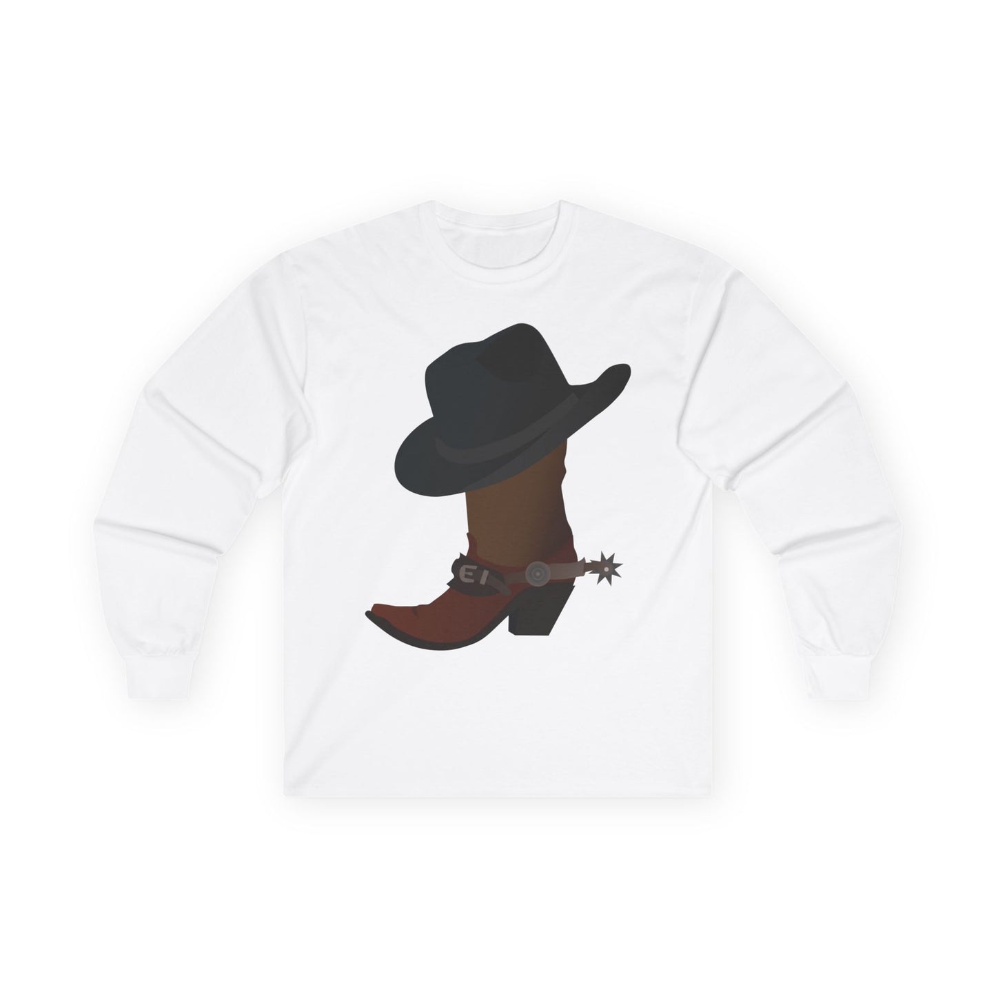 Unisex Ultra Cotton Long Sleeve Tee - Rodeo - Boots and Hat and Spurs