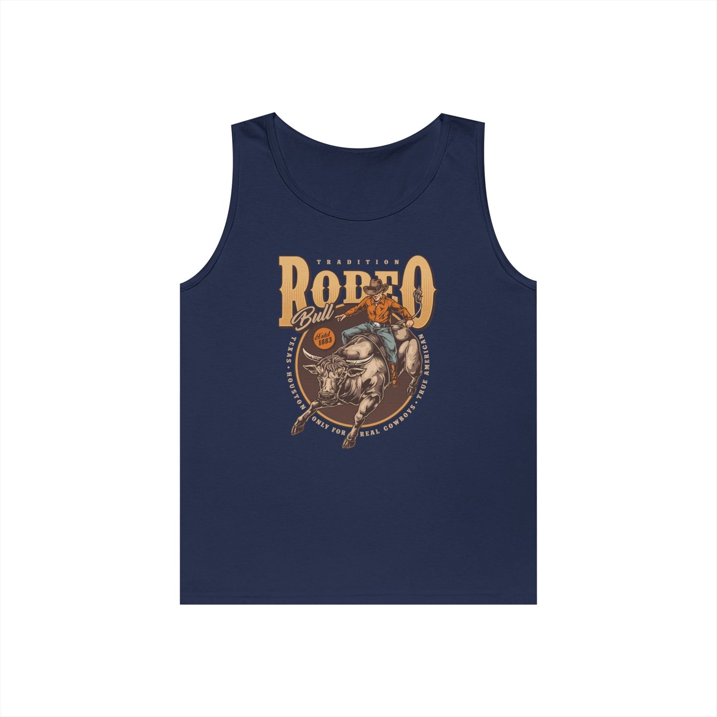 Unisex Heavy Cotton Tank Top - Tradition Rodeo Bull - Real Cowboys