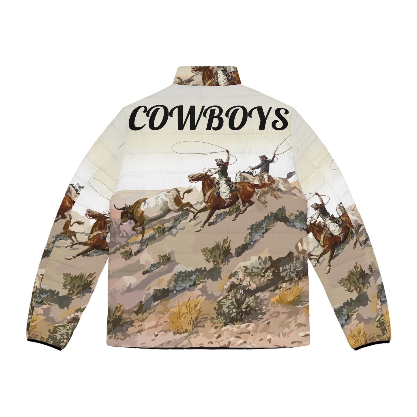 Cowboys Wrangling Men's Puffer Jacket