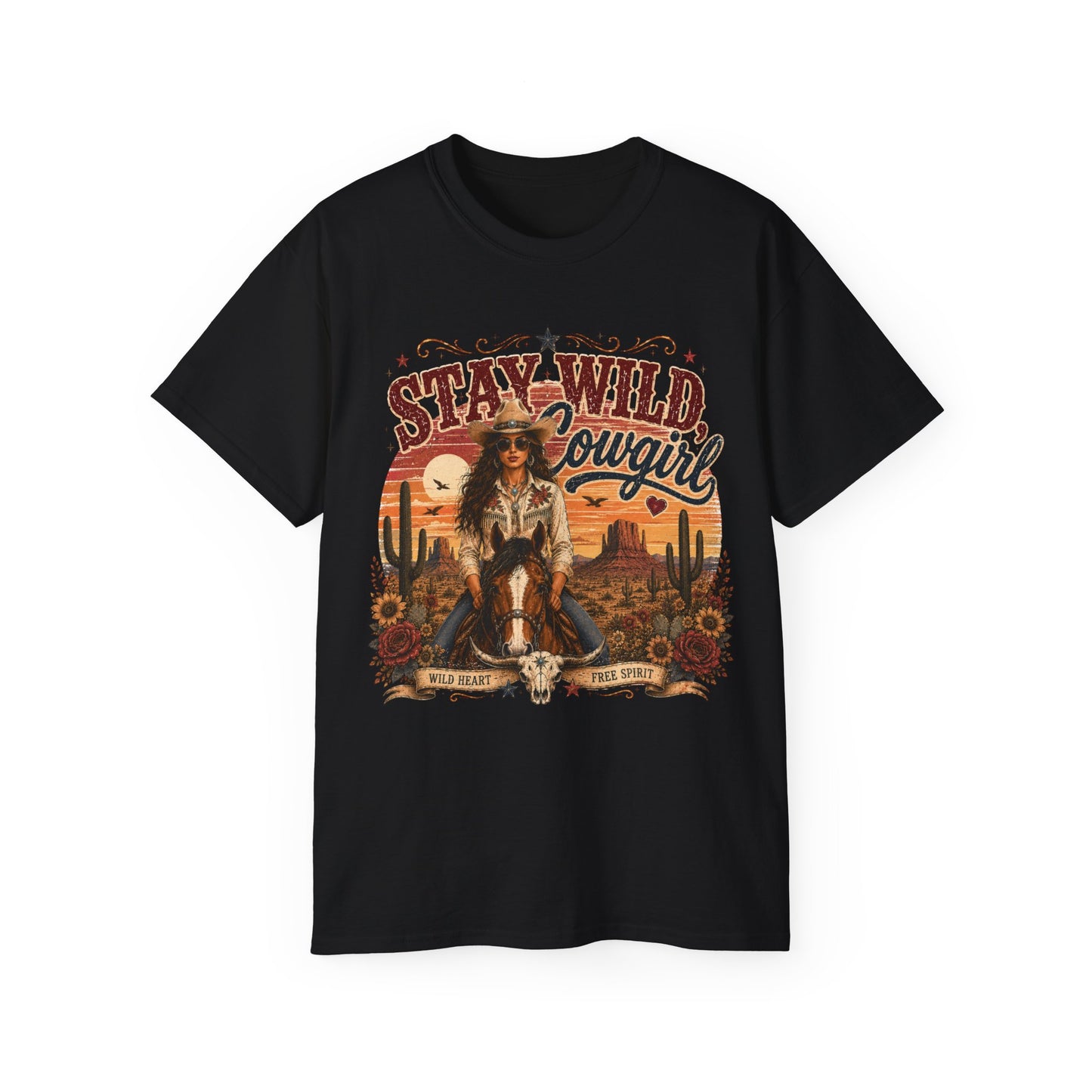 T-Shirt - Stay Wild, Cowgirl - V1