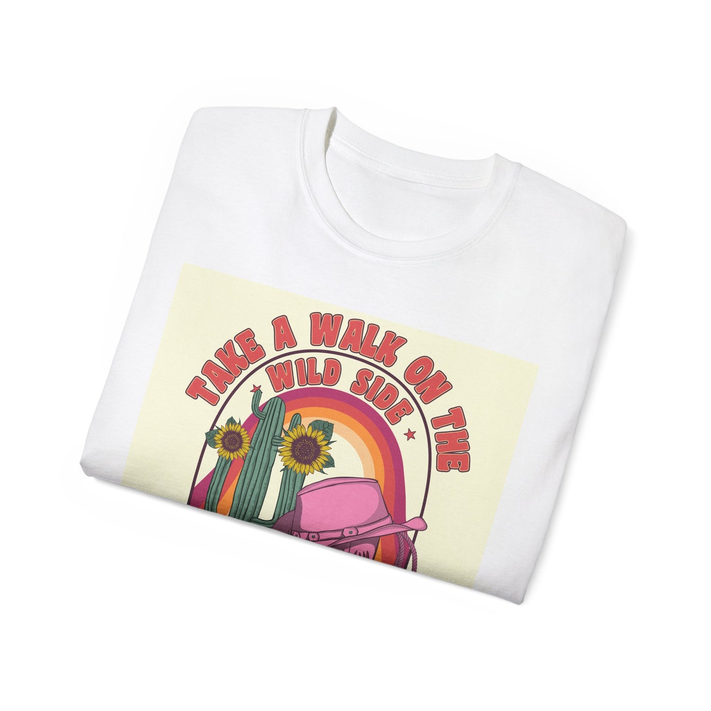 Unisex Ultra Cotton Tee - Cowgirl Sunset Boots & Cactus