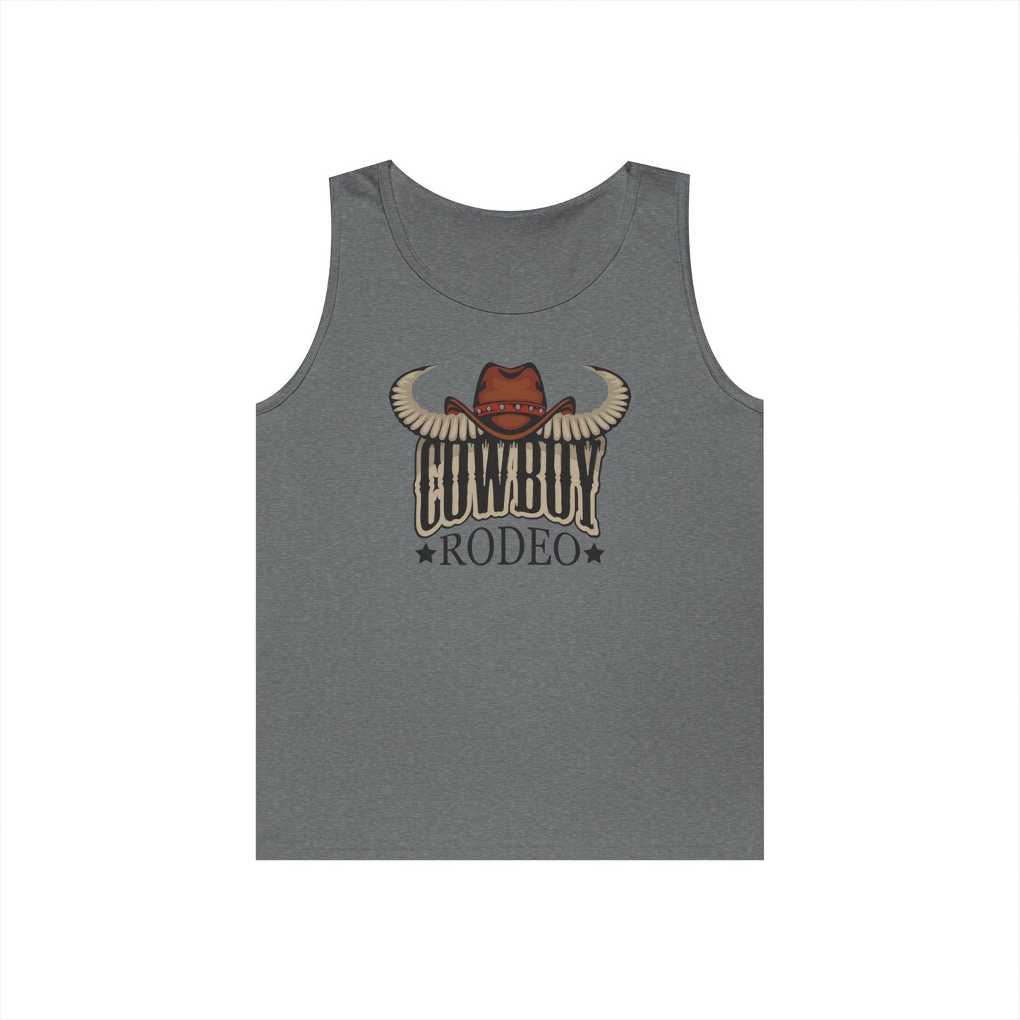 Unisex Heavy Cotton Tank Top - Cowboy Rodeo - Horn