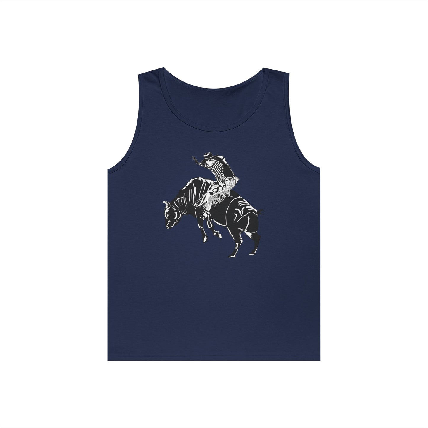 Unisex Heavy Cotton Tank Top - Cowboy - Bull Rider - BW