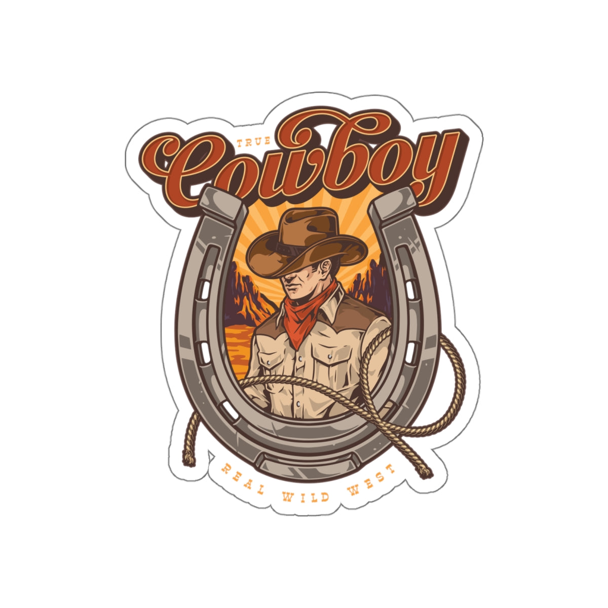 Die-cut stickers - True Cowboy - Real Wild West