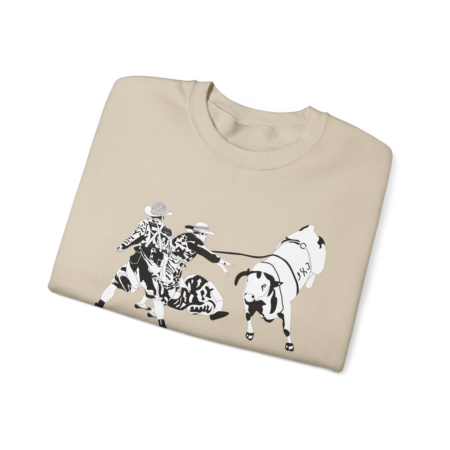 Crewneck Sweatshirt - Clowns and Bull - BW