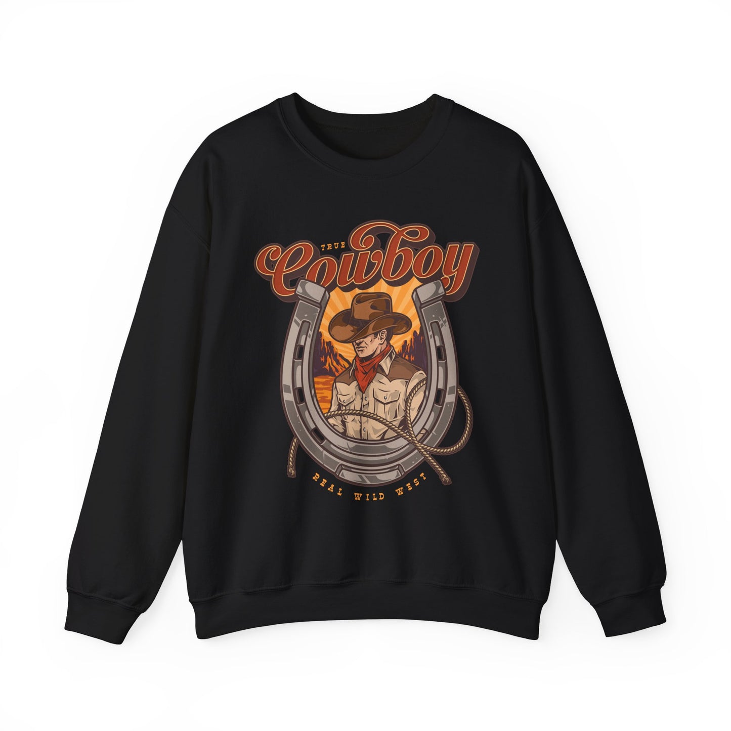 Crewneck Sweatshirt - True Cowboy - Real Wild West