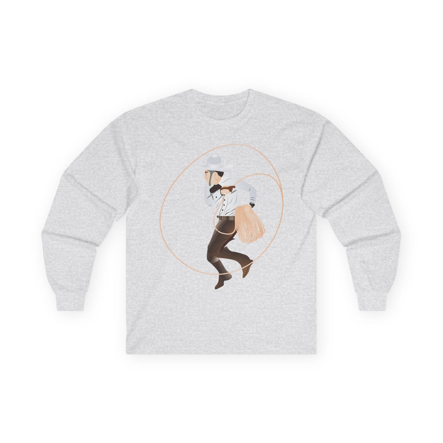 Unisex Ultra Cotton Long Sleeve Tee - Rodeo - Mexican Cowboy - Lariat